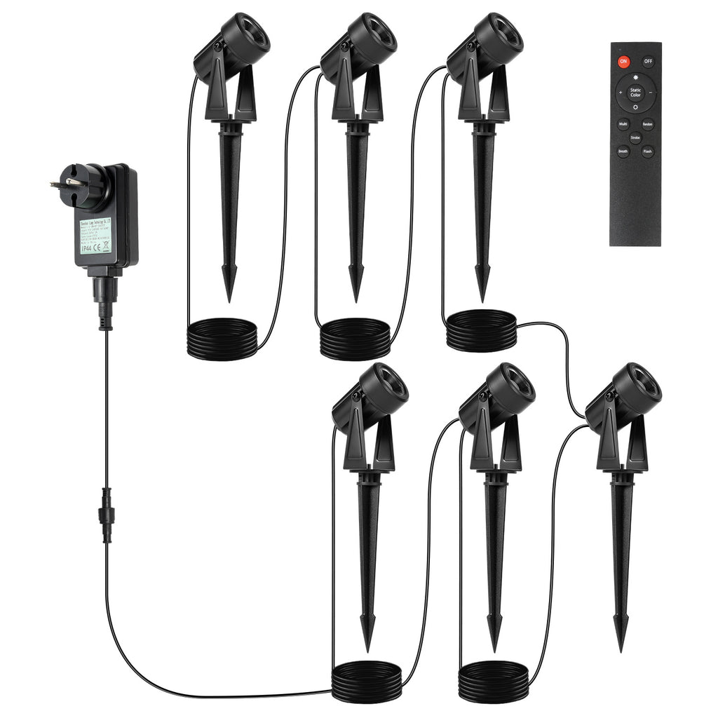 6er Set Gartenstrahler mit Erdspieß IP65 Außen Gartenspot Bodenstrahler Warmweiß