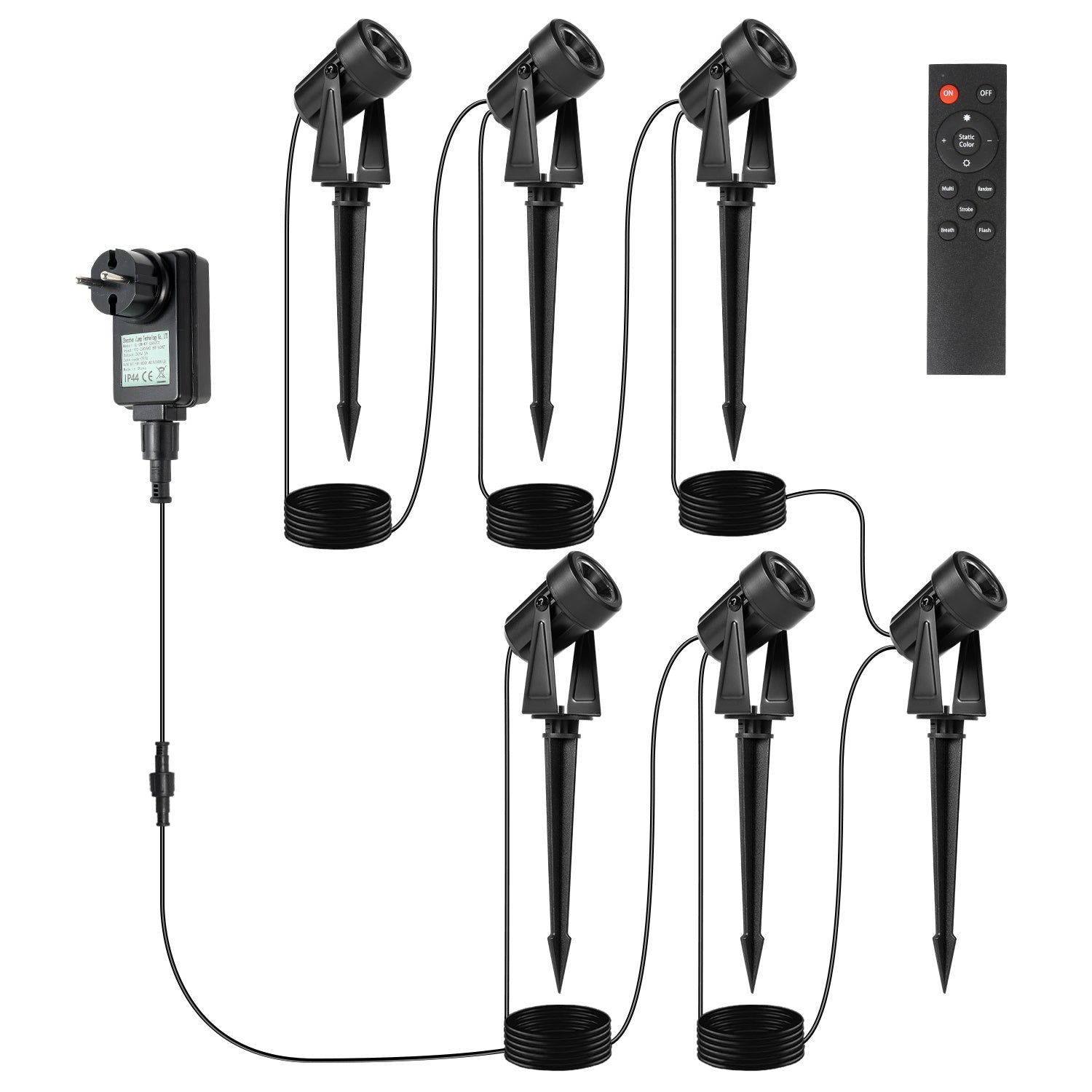 6er Set Gartenstrahler mit Erdspieß IP65 Außen Gartenspot Bodenstrahler Warmweiß