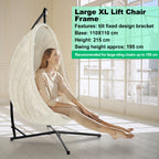Hängesessel Gestell Hängemattengestell aus Metall Hängesessel-Ständer 150kg für Hängesessel im Innenbereich, Schlafzimmer, Garten (L x W x H)120 x 120 x 210cm