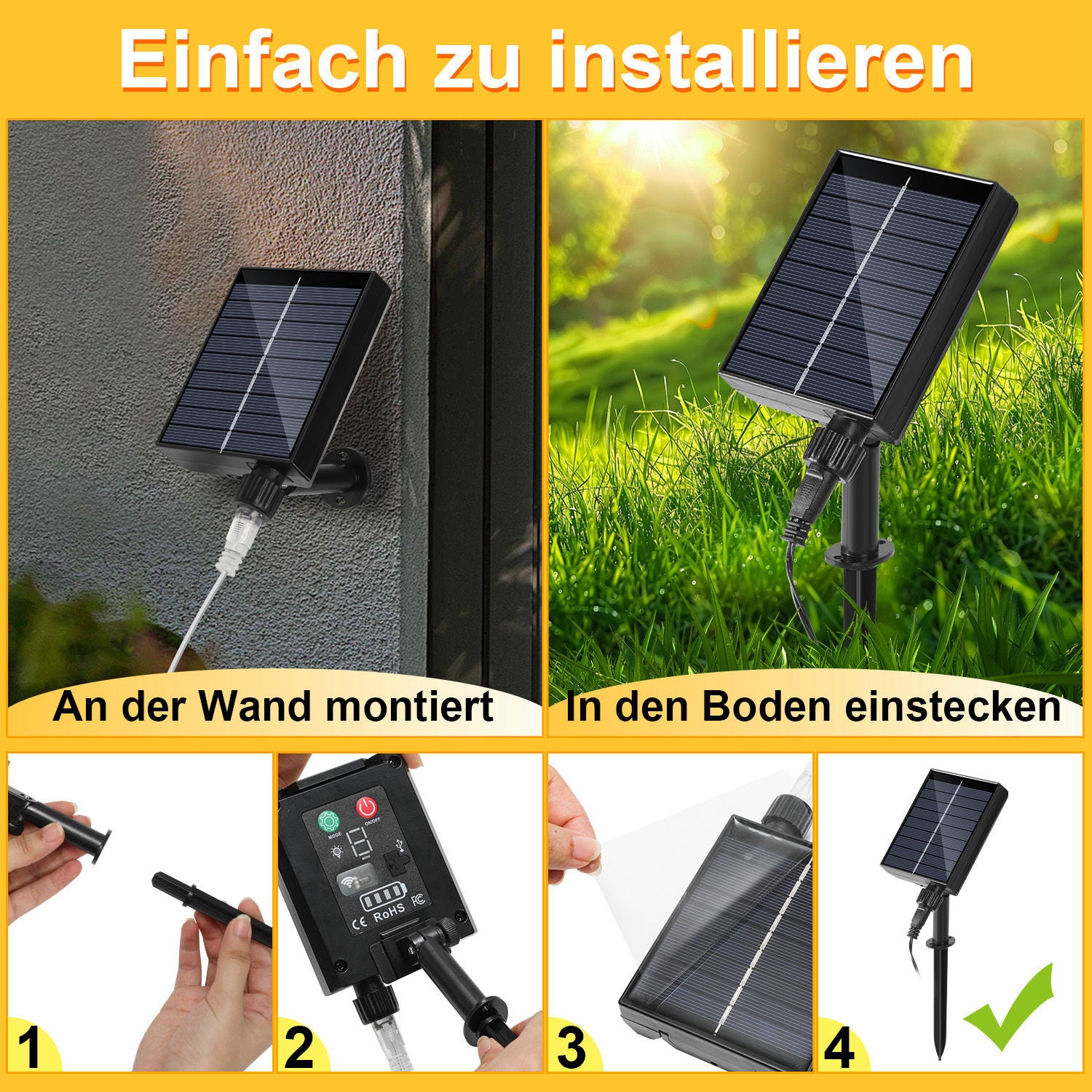 30/50/80/100 Meter lange Solar-Lichterkette für den Außenbereich, 300/500/800/1000 LED-Lämpchen, kaltweißes Licht, USB-Aufladung und Solarstromversorgung, 8 Beleuchtungsmodi und Timer-Funktion, Schutzklasse IP44, geeignet für Garten und Partys