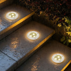 Außen-Bodenstrahler mit LED, 3 W, warmweißes Licht, IP65, Einbau-Bodenstrahler, mattschwarz, rund, für den Außenbereich, 230 V, Einbau-Bodenstrahler für Boden, Garten, Pool, Pflanzen [Energieeffizienzklasse G]