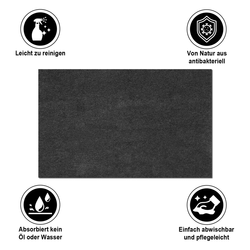Grillteppich Grillunterlage Grillmatte, 75x120 cm/ 80x120 cm/ 90x120 cm/ 100x120 cm Grillmatten zum Grillen im Garten, Bodenschutzmatte BBQ Schutz Feuerfeste hitzebeständige für Familien-Grillabend auf, Anthrazit
