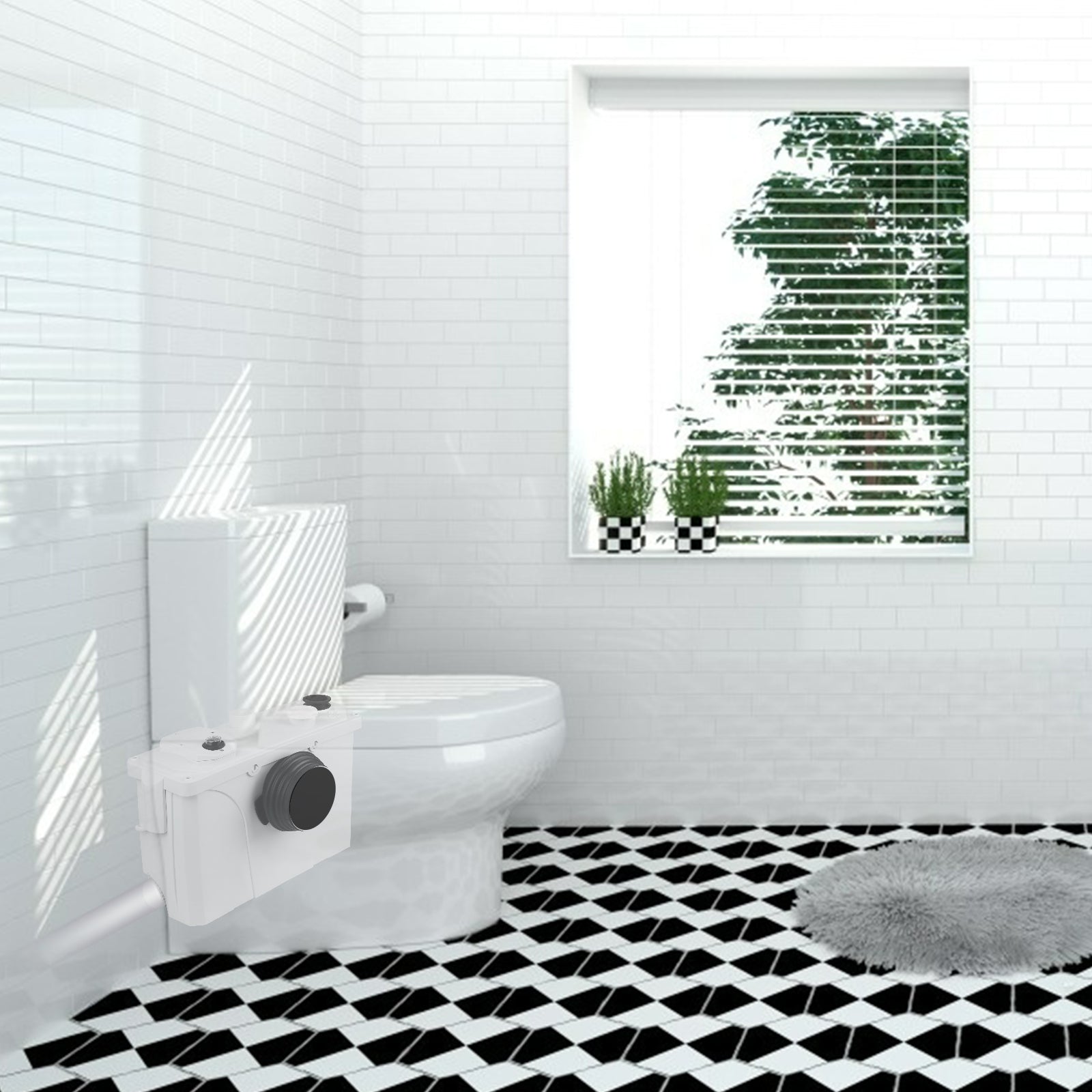 Hebeanlage Schmutzwasserpumpe, 700W Fäkalienpumpe 190L/min Kleinhebeanlage, 4 in 1 Schmutzwasser Abwasser Fäkalien Pumpe für WC Waschmaschine Waschbecken,Sehr Leise
