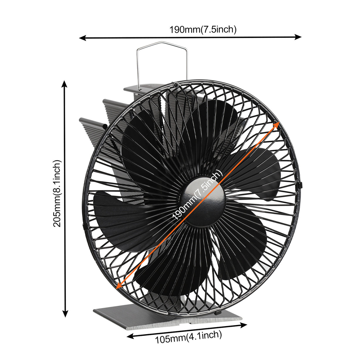Kaminventilator Gebläse Hitzebetrieben StoveFan Stromloser Kaminofen Ventilator