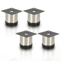 Edelstahl Möbelfüße 4er Set,Runde Möbelfuß Sockelfuß,Höhe 50/60/80/100/120/150/180/200mm,Höhenverstellbar:15mm,Belastbar bis 250 Kg,Geeignet für Sofa, Bett, Nachttisch, Schrank