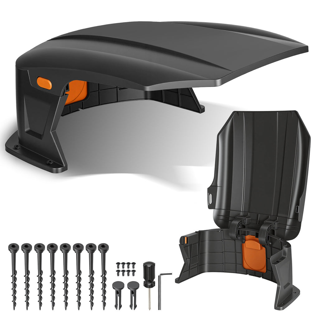 Hochklappbar Mähroboter Garage Kompatible Ladestationen Schutzüberdachung für Rasenroboter Zubehör für Mähroboter Keine Signalblockierung UV-Schutz, Gegen Regen und Hagel 70.5x57x33cm