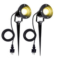 LED-Außenstrahler (mit Erdspieß), LED-Gartenstrahler für den Außenbereich, 4 W, GU10, warmweißes Licht, 3000 K, Schutzklasse IP65, geeignet für Wege, Sträucher, Pflanzen und Terrassen