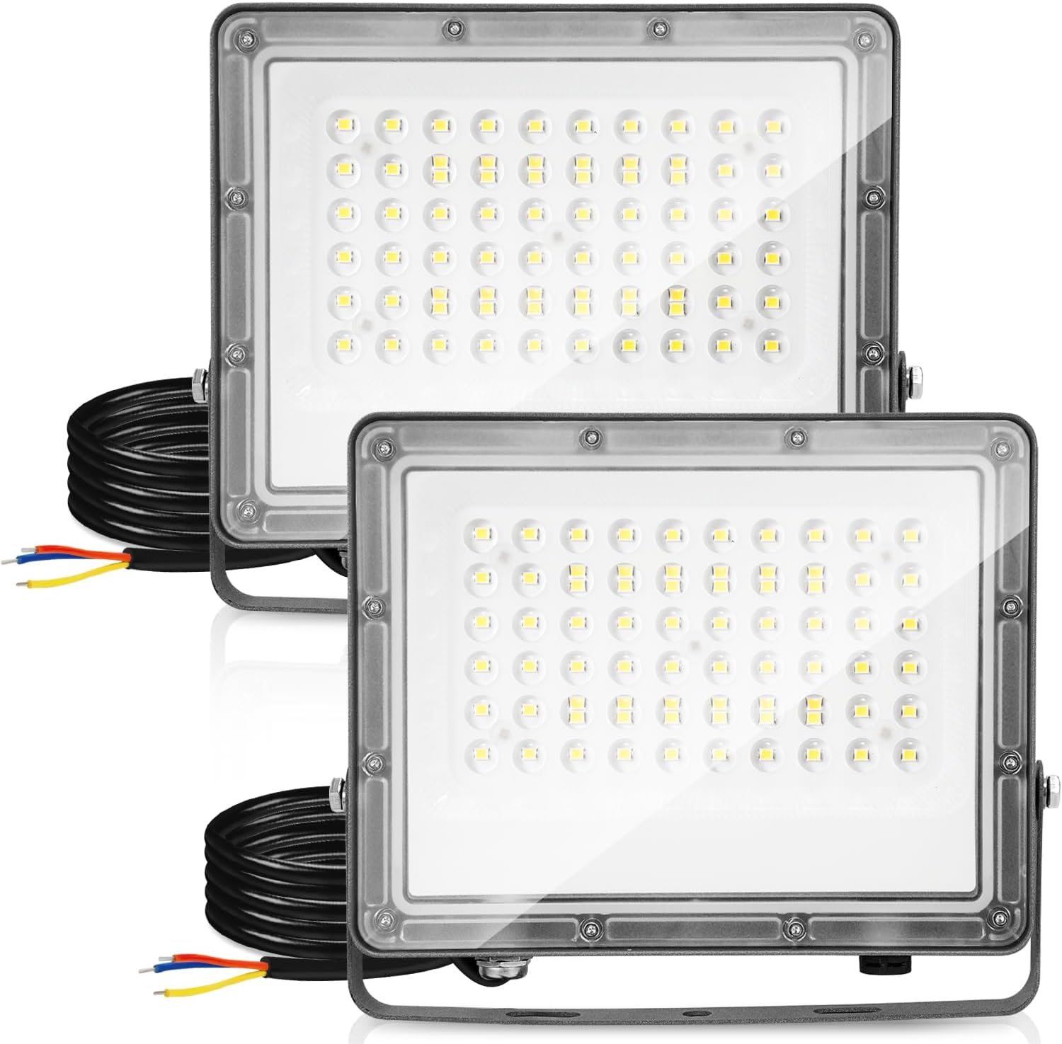 50/100/150/200 W LED Außenstrahler, LED Strahler Außen Innen, 6000K Kaltweiß Außenleuchte Superhell, IP65 Wasserfest, LED Scheinwerfer, LED Flutlicht für Gärten Garage Flur
