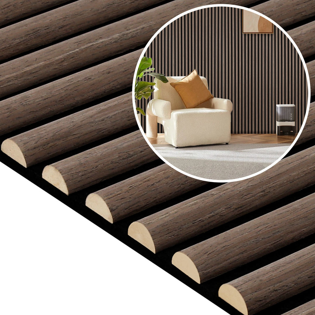 Schallabsorptionsplatten, 120 x 60 cm, für gewölbte Wände, aus Holz und Filz, schalldämmend, Holzoberfläche, geeignet für die Wandgestaltung in Aufnahmestudios und Privathaushalten, große Abdeckfläche, Farbe: Weißeiche/Schwarznussbaum, 1–4 Stück