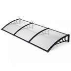 Vordach für Außentüren, mit vergrößerter Regenrinne, einseitig geneigtes, gewölbtes Vordach, schützt vor Sonne und Regen, vier Größen: 120 cm / 150 cm / 200 cm / 300 cm
