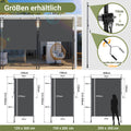 Vertikalmarkisen, ausziehbare Vertikalmarkisen für den Außenbereich mit Handkurbel, keine Bohrungen erforderlich, Sichtschutz für den Balkon sowie Windschutz für Garten und Terrasse, anthrazitgrau