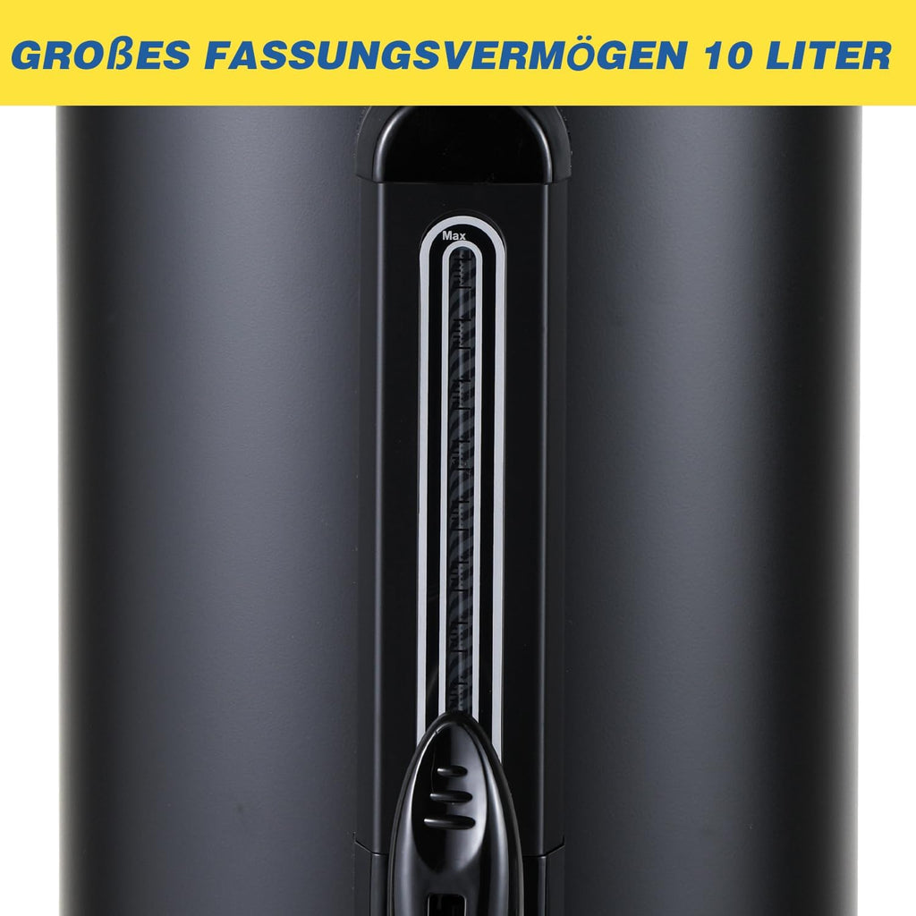 Glühweinkocher 10L Heißgetränkespender Glühweinkessel Edelstahl Einkochautomat Glühweinautomat mit Thermostat Heißgetränkeautomat Schwarz