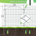 Teichzäune, Metall-Gartenzäune, Außenzäune, 3,75/7,5/10,5 Meter, inklusive Zaunelemente und Befestigungsstangen, oben nach oben gewölbt