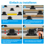 Stilt Bearings Height-Adjustable Pack of 100 Adjustable Feet 18-30 mm Plate Bearings - Stilt Bearing for Patio Tile Substructure Wood, WPC and Stone