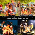 Wiederverwendbares Flammlachsbrett 2/4 Stück mit Edelstahlhalterung, Tannenholz Lachsbrett für Feuerschale & Grill, Verstellbarer Flammlachs Halterung für BBQ und Outdoor Camping