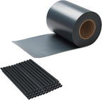 PVC Sichtschutzstreifen 35m/50m/70m Zaunblende Folie, inkl. 30 Befestigungsclips, Windschutz Sonnenschutz Sichtschutz Gartenzaun, Sichtschutzfolie für Doppelstabmattenzaun, Anthrazit