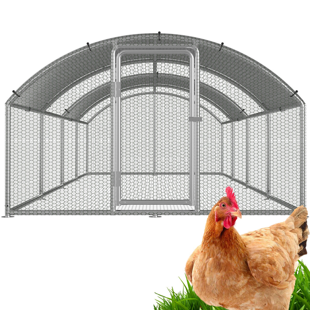 6–24 Quadratmeter große kuppelförmige Hühnerställe für den Außenbereich, Hühnerställe aus verzinktem Stahl, mit Tür und Riegel, Geflügelställe für Hühner, Kaninchen, Gänse, Tauben und Wachteln, Metallzäune