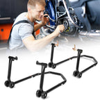 Motorradständer hinten & vorn Motorrad Set, Motorrad Ständer Motorrad Heber mit 4 Rollen Motorrad Hebebühne, Stabilität, Belastbar bis 300 kg