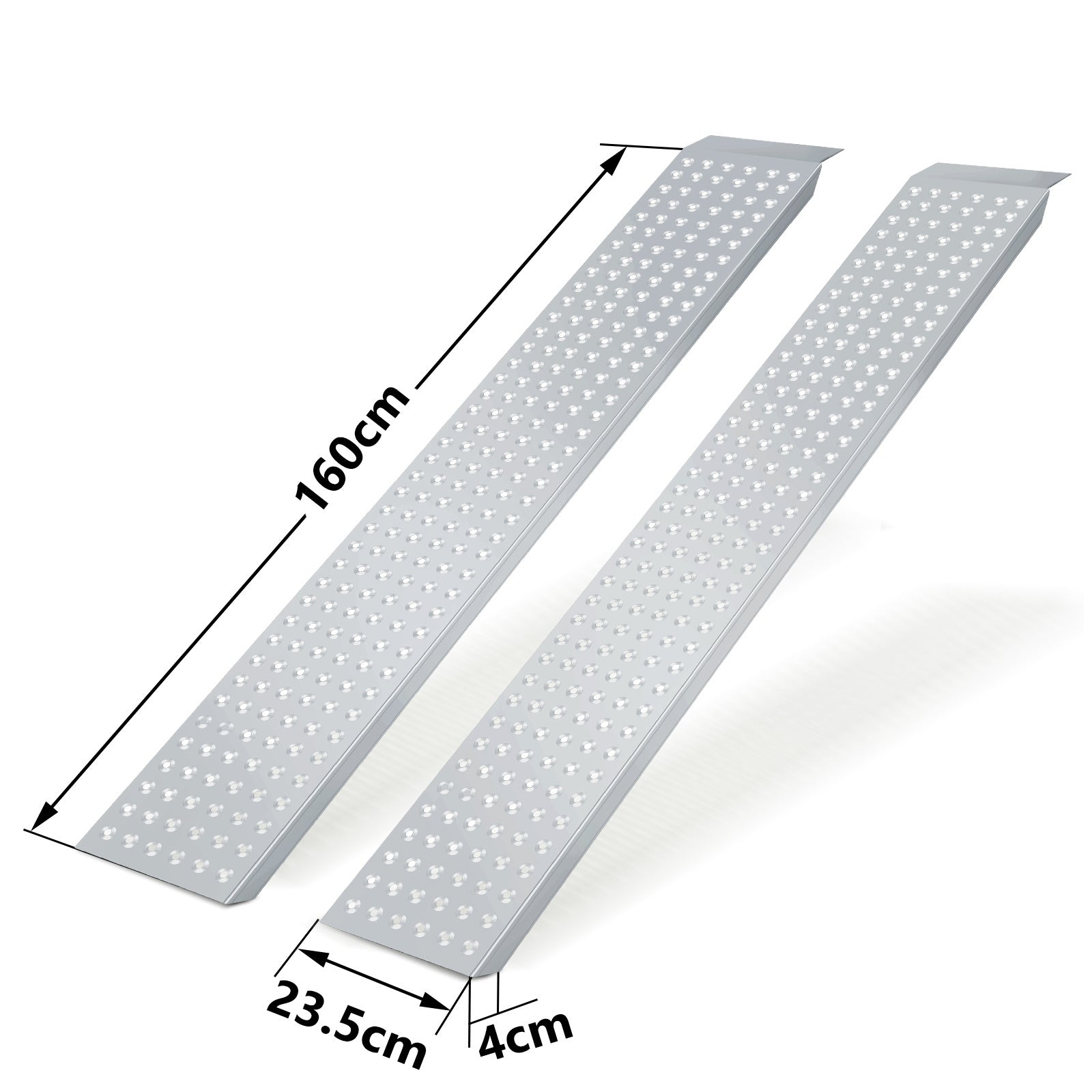 Verladerampe aus verzinktem Stahl für Anhänger, 2er-Set, 135 cm/160 cm