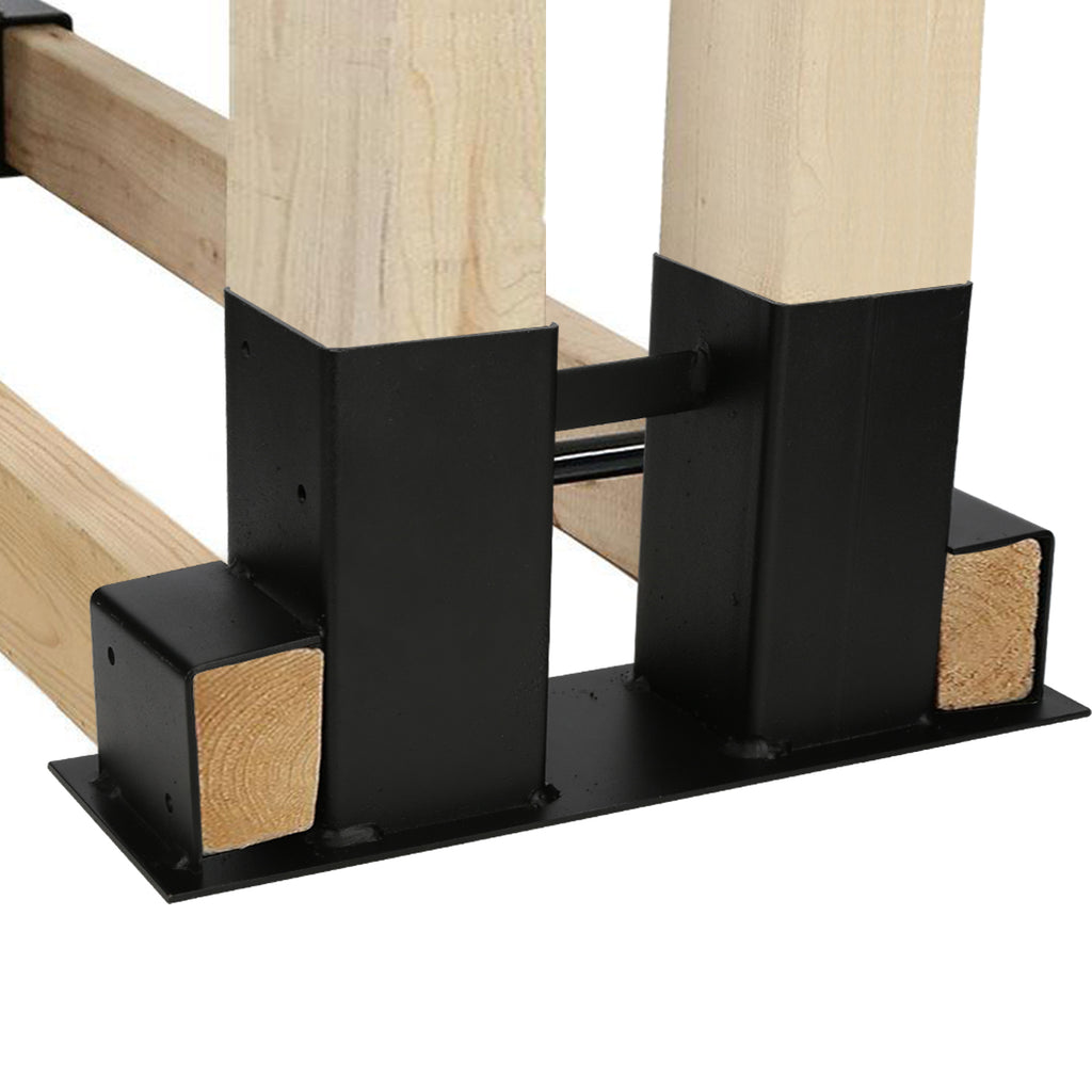 Holzstapelhilfe, 4/8/12 Stück Metall Holzstapelhalter, Stabile Brennholz Lagerregal, für Innen und Außen Brennholz Kaminholzregal (Schwarz)