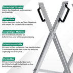 Sägebock, Sägebock aus Holz, Sägehilfsmittel, zusammenklappbar, 3 Stützen, verzinkter Sägebock mit Kettensägenhalterung, Sägebock, maximale Tragkraft 150 kg, geeignet für Sägewerke und Werkstätten