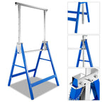 Arbeitsständer, 2er-Set, höhenverstellbar, 7 Stufen (80–130 cm), Gerüstständer, Tragkraft 400 kg pro Paar, klappbare Ständer für Haushalt, Werkstatt und Garten, blau