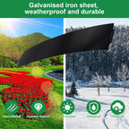 Rasenkante verzinkt Metall, 5m 10m 15m 20m 25m 30m 35m 40m 45m 50m 100x18cm Beeteinfassung Mähkante Palisade Gartenbeet, Silber oder Schwarz(Länge 5m - Höhe 18cm)