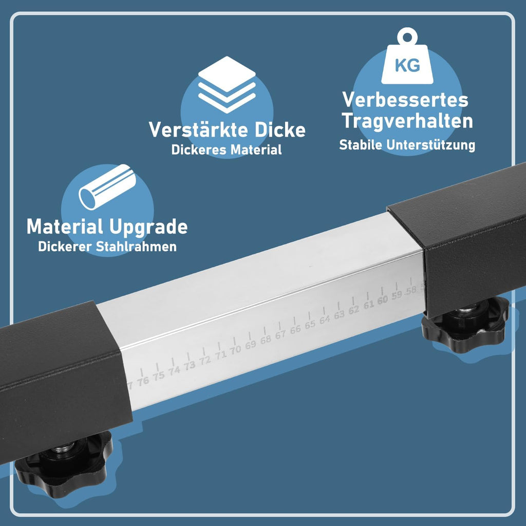 Edelstahl-Waschmaschinen-Untergestell, verstellbar 50–80 cm, mit Skalenverstellung, Vibrationsschutz & Rutschfestigkeit, Tragkraft 400 kg, für Waschmaschine/Trockner, schwarz.