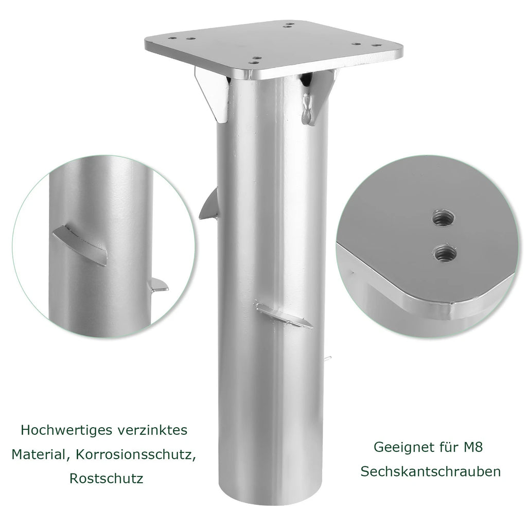 Sonnenschirmständer Bodenhülse Schirmständer Schirmfuß Bodenplatte Ständer Sonnenschirm-Bodenanker zum Einbetonieren – Robuster & sicherer Halt für große Ampelschirme