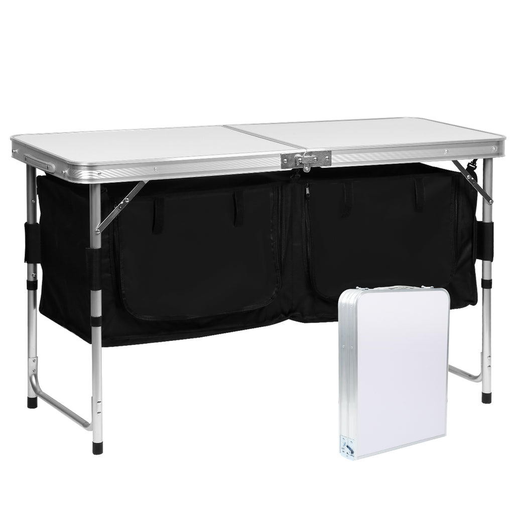 Campingküche Campingschrank Faltschrank Küchenbox Campingschrank Reiseküche mit Staufächer & Tragetasche für Camping, Garten, Outdoor-Aktivitäten