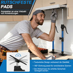 2er- bzw. 4er-Set Multifunktionale Stützstange | Doppelte Befestigungsvorrichtung + Griff aus Aluminiumlegierung | Höhenverstellbar von 40–60 cm, Stützwinkel 90°/45°, geeignet für die vorübergehende Befestigung von Hängeschränken, Wandpaneelen und Platten