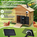 Elektrisches Solartor für Hühnerställe – Automatisches Hühnerstalltore mit Lichtsensor – LCD-Display – Zeitschaltuhr – Fernbedienung – Intelligente Schutzfunktion