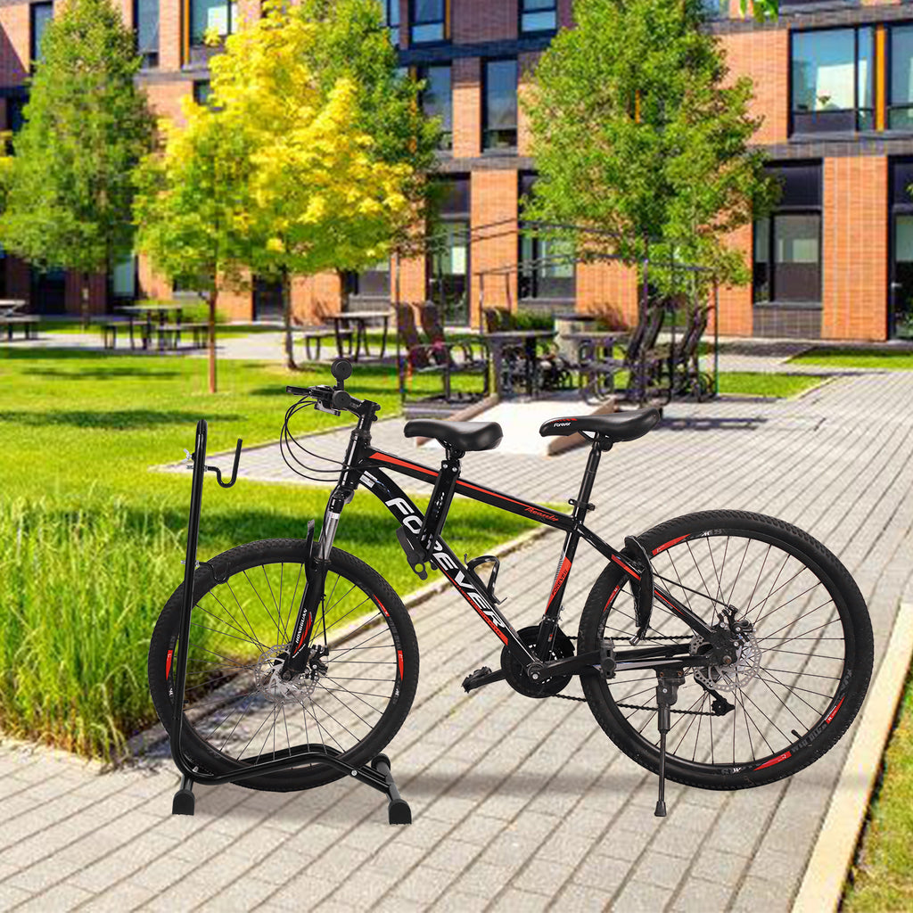 Fahrradständer Boden, 20 bis 29 Zoll, Fahrradhalter Aufstellständer, Bodenständer für Vorderrad oder Hinterrad, Shopständer für Fahrräder, Garage Radständer