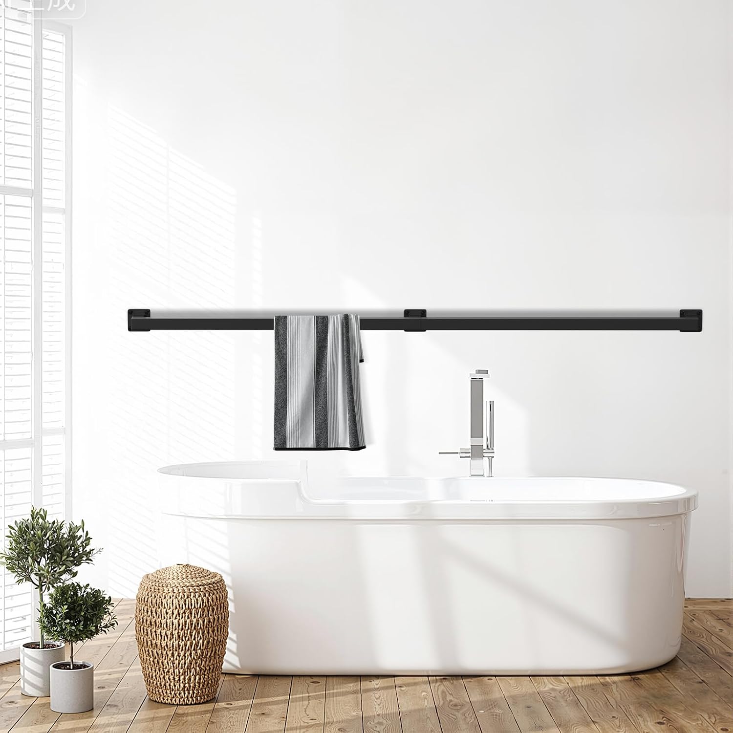 Handlauf Treppengeländer Geländer Schwarz Wandhandlauf Wand Treppe, Quadratisches Rohrdesign, Treppengeländer Innen und Außen für Treppen, Brüstung, Balkon