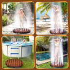 Bodendusche Gartendusche mit Fußrad und Kupfer-Düsen Pooldusche Bis 4m Fontänenhöhe Außendusche aus Aluminium rutschfeste Wetterfest Aussendusche für Pool Sauna