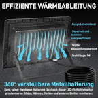 LED Strahler Außen 20/30/50/100W, 3000K/4000K/6500K LED-Strahler Dimmbar, Superhell Fluter Flutlichtstrahler, IP66 Wasserdicht Scheinwerfer Aussenstrahler für Hof, Garten, Garage