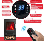 Elektrischer Kamin mit Heizfunktion, LED-Flammen, WLAN-Fernbedienung, Heizgebläse mit Timer, einstellbarem Thermostat, 900 W/1800 W