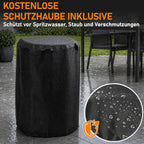 Gasheizung für Innenräume 4200W, Gasofen, 2 Stufen, Gasschlauch Gasheizer mit Dreieckbrenner, Druckregler, Gasschlauch und Schutzhülle für Balkon, überdachte Terrasse und belüftete Räume