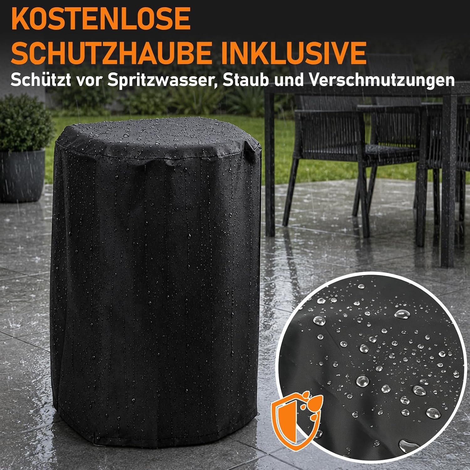 Gasheizung für Innenräume 4200W, Gasofen, 2 Stufen, Gasschlauch Gasheizer mit Dreieckbrenner, Druckregler, Gasschlauch und Schutzhülle für Balkon, überdachte Terrasse und belüftete Räume