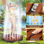 Bodendusche Gartendusche mit Fußrad und Kupfer-Düsen Pooldusche Bis 4m Fontänenhöhe Außendusche aus Aluminium rutschfeste Wetterfest Aussendusche für Pool Sauna