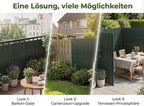 PVC Sichtschutzmatte Balkon Grün – Rundrohr mit Verstärkungsstreifen, Balkon Sichtschutz ohne Bohren, Windschutz & Sichtschutz für Gartenzaun, Terrasse & Geländer