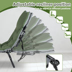 Angel- und Freizeitliege 195 x 65 x 32 cm, Belastbarkeit bis zu 160 kg, Campingliege, höhenverstellbar, klappbares Campingbett, inklusive Aufbewahrungstasche, geeignet für Camping, Angeln und den Garten, grün