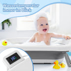 Babybadewanne, Kinderbadewanne, 0–12 Monate, zusammenklappbare Badewanne, grauer Bär (mit Badematte)（副本）