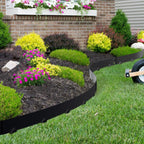 Rasenkante mit Dornen, 100x15cm Rasenkante Metall Beetumrandung, Beeteinfassung Flexible Verformbar Metall Palisade für Garten Bauernhof, Silber/Schwarz