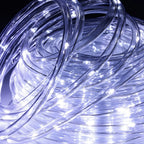 10/20/30 Meter lange Solar-Lichterkette mit 100 LEDs, bunt, für den Außenbereich geeignet – wasserdichtes Design, 8 Leuchtmodi, ideal für Festtagsdekorationen und Partys im Freien, wahlweise in den Farben Regenbogen, Warmweiß und Kaltweiß