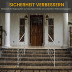 Handlauf Edelstahl 80/100/120/150/160/180 cm, Treppengeländer mit 4 Querstreben | Rostfrei, Wetterfest, Gebürstet, Winkelverstellbar für Innen & Außen und für Treppen, Balkon & Eingang（副本）（副本）