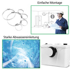 Hebeanlage Schmutzwasserpumpe, 700W Fäkalienpumpe 190L/min Kleinhebeanlage, 4 in 1 Schmutzwasser Abwasser Fäkalien Pumpe für WC Waschmaschine Waschbecken,Sehr Leise