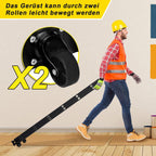 Gerüst, 4 in 1 Alu Multifunktionsleiter 6+6 Stufen, Mobile Mehrzweckleiter mit Plattform und 2 Räder, Arbeitsgerüst, Arbeitsbühne, Belastbar bis max. 150 Kg