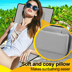 145CM Strandliege Sonnenliege Strandmatte, klappbar Strandmatte tragbar zusammenklappbar Outdoorliege,5-stufig verstellbar inklusive Tragetasche