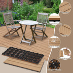 WPC-Fliesen, 30 x 60 cm, Terrassenfliesen, Klickfliesen, Balkonfliesen mit Holzoptik, witterungsbeständige Platten mit Entwässerungsfunktion, geeignet für Terrassen, Balkone und Gärten, braun/rotbraun/dunkelgrau/teakfarben (6 Stück = 1 Quadratmeter)